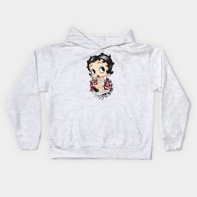 Tattoo Betty Boop Kids Hoodie by Gothic Rose